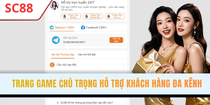 Trang game chú trọng hỗ trợ khách hàng đa kênh